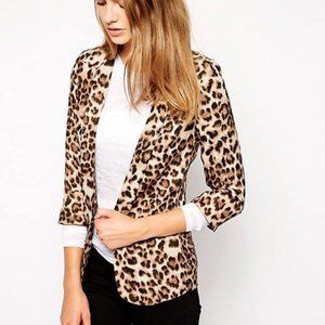 Glamorous Brand Leopard Open-Front Blazer; Small